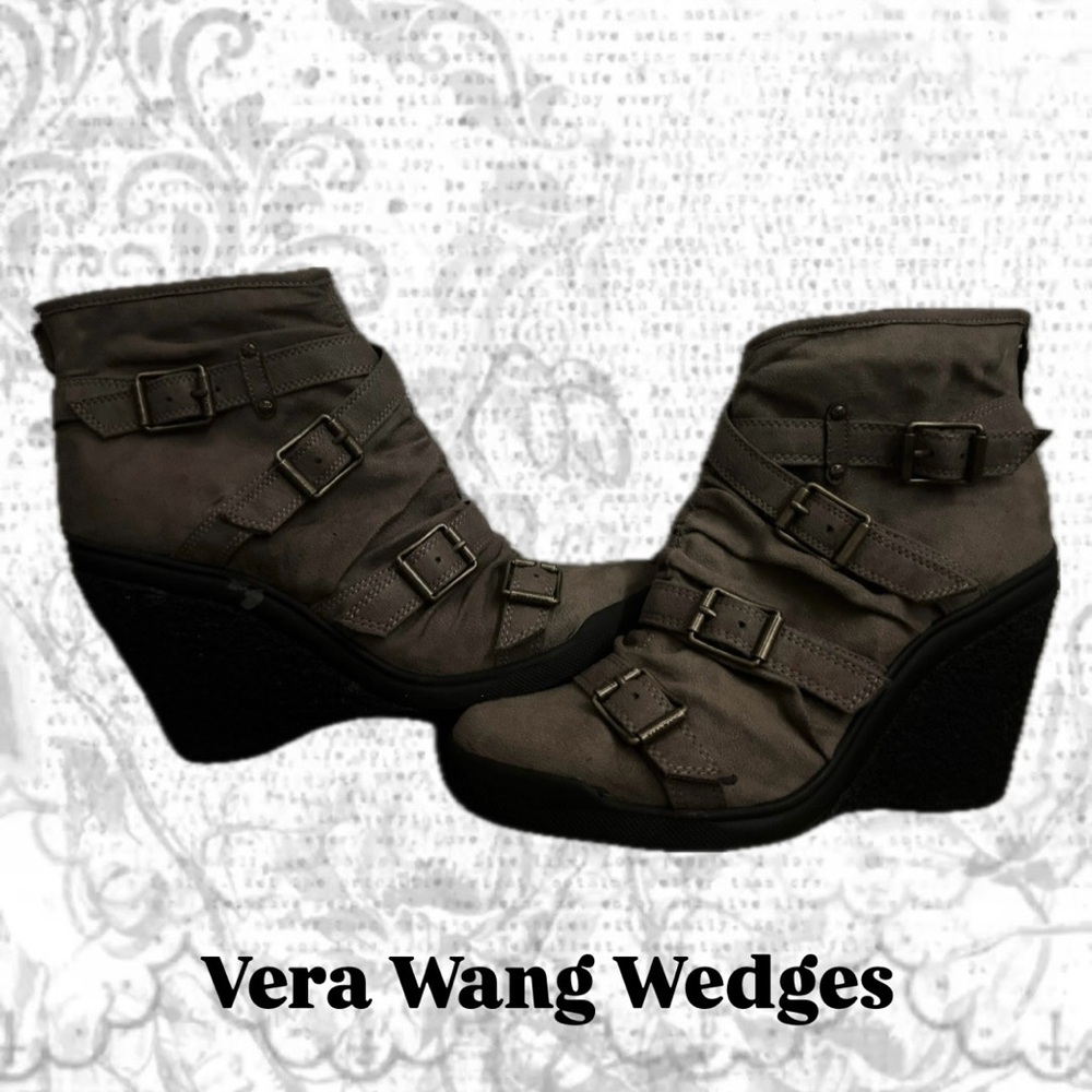 Vera Wang Buckle Wedges